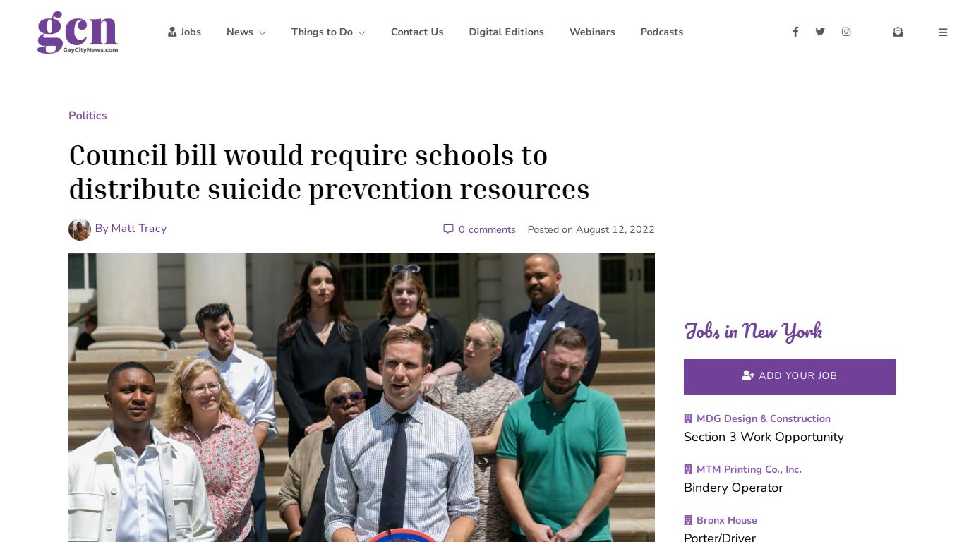 Council bill would require schools to distribute suicide prevention ...